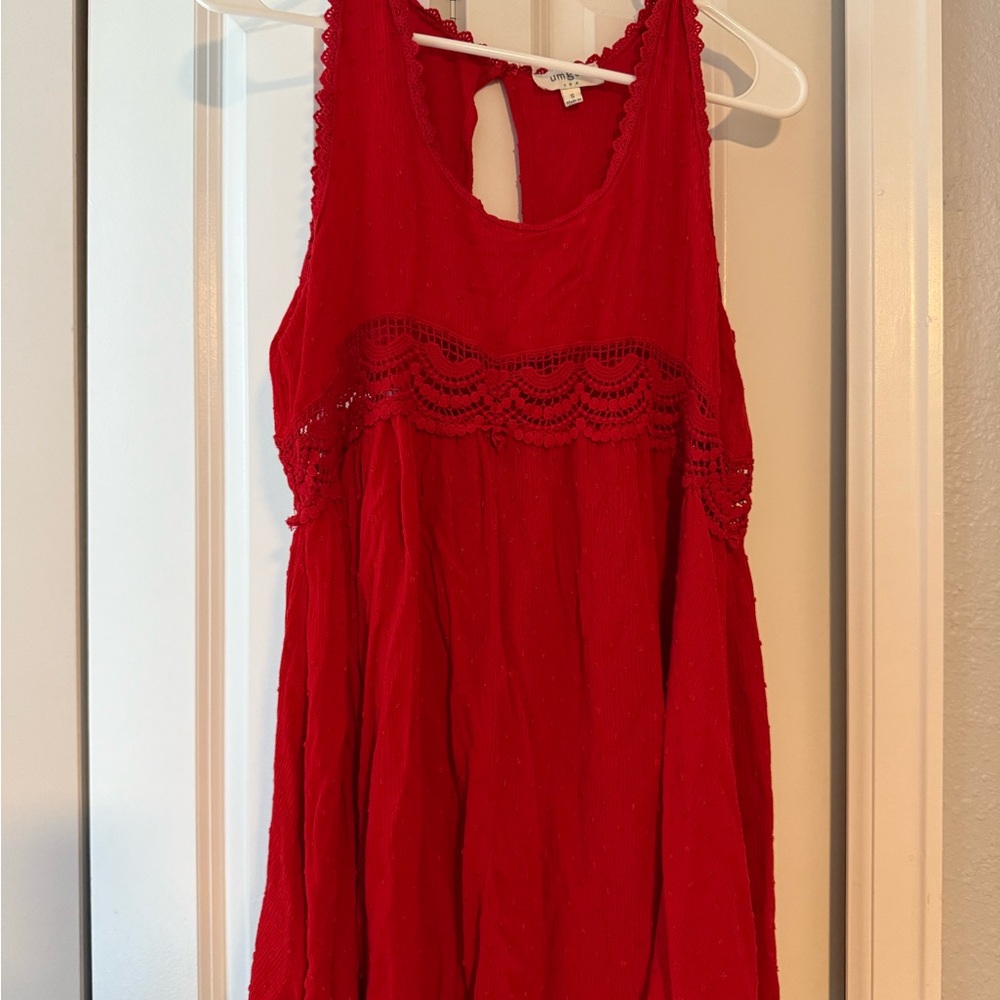 Umgee red mini dress cover up